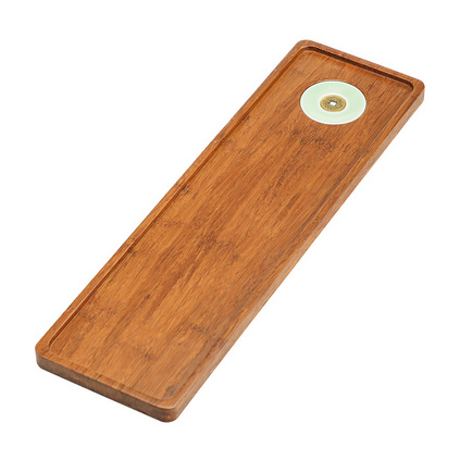 竹制实木茶盘 简约居家旅行泡茶盘铜钱设计招财进宝竹制茶盘定制