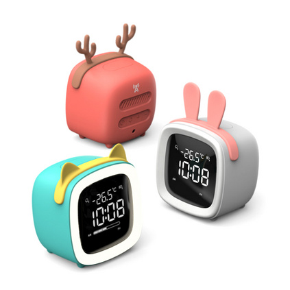 萌宠卡通TV闹钟儿童贪睡LED电子钟USB充电学生闹钟懒人时钟定制