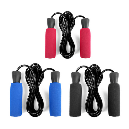 双林泡棉跳绳PVC轴承健身运动负重跳绳海绵手柄中考体育跳绳定制