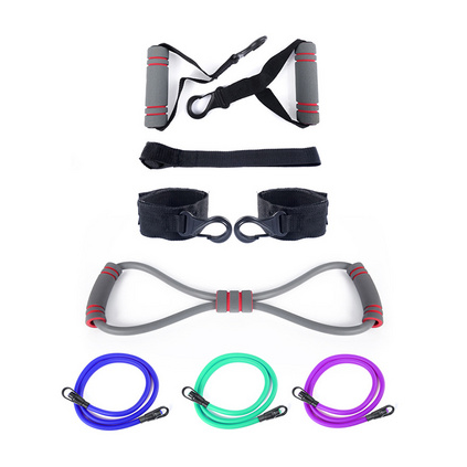 双林拉力胶管套装TPR健身拉力绳绑腿带室内运动健身套装定制