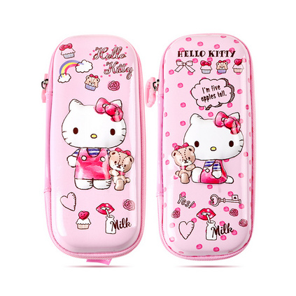 联众HelloKitty卡通可爱拉链3d文具袋 儿童小学生大容量eva铅笔袋定制