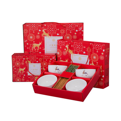 青花碗筷套装创意礼品陶瓷碗餐具套装定制