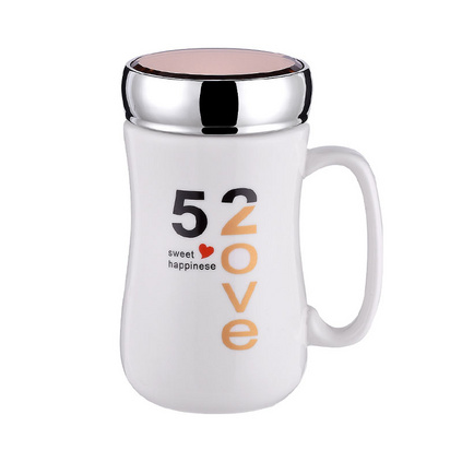 创意卡通陶瓷杯子带盖镜面马克杯情侣咖啡杯办公牛奶杯定制