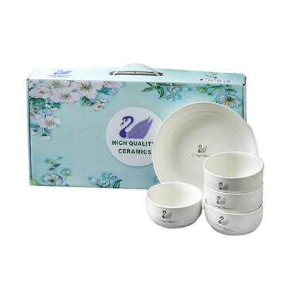 定制5头陶瓷礼品餐具碗盘套装定制