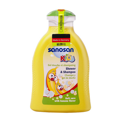 哈罗闪（sanosan）儿童洗发沐浴露二合一洗发水200ml 香蕉味沐浴乳定制