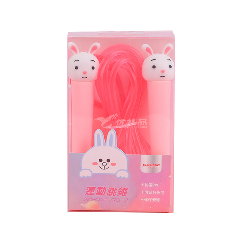 塑料卡通造型胶跳绳 儿童可调节跳绳定制