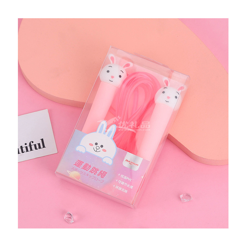 塑料卡通造型胶跳绳 儿童可调节跳绳定制