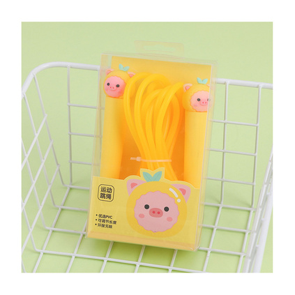 塑料卡通造型胶跳绳 儿童可调节跳绳定制