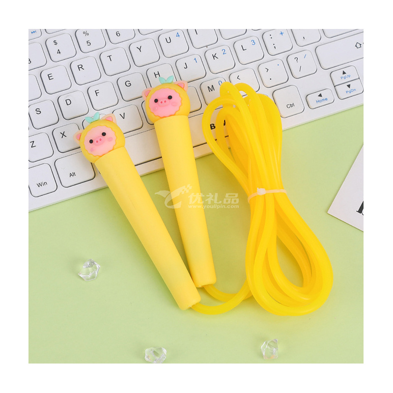 塑料卡通造型胶跳绳 儿童可调节跳绳定制