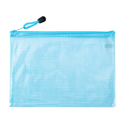 网格文件袋A4透明拉链资料袋办公学生文具收纳试卷袋A5笔袋定制