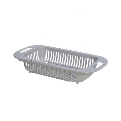 可伸缩洗菜盆沥水篮 长方形塑料家用厨房水槽沥水架 水池洗碗池收纳篮定制