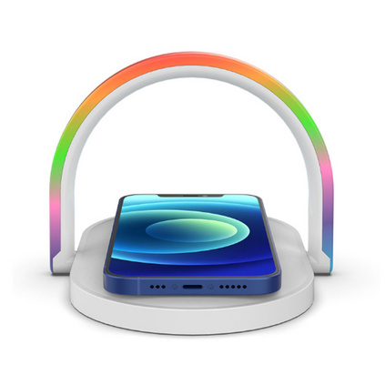 无线充电器小夜灯15W快充带手机支架三合一无线充台灯定制