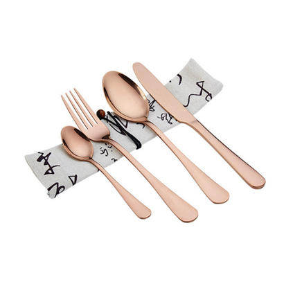 黑色镀金色不锈钢刀叉彩色炫彩西餐牛排刀叉勺套装定制