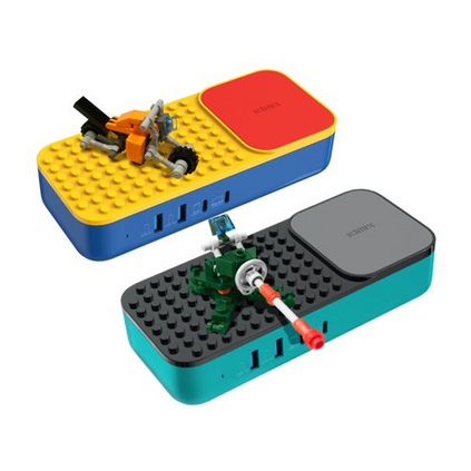 IDMIX 65W充电器4口快充输出无线充 酷玩积木多功能桌面充电器定制