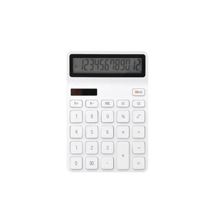 KACO乐迈双电源计算器12位大屏幕桌面计算机办公用品白色K1410定制