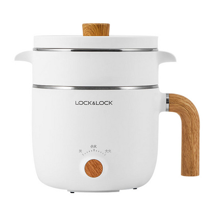 乐扣乐扣（locklock）1.5升宿舍学生电煮锅蒸煮一体小型迷你锅多功能料理锅不锈钢蒸格迷你锅电煮锅定制