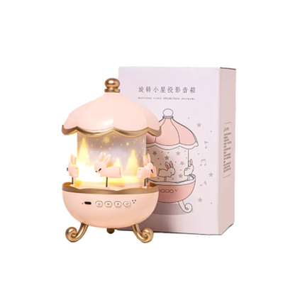 旋转小屋 投影灯    蓝牙玉兔款（6张灯片） 伴睡小夜灯定制