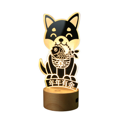 企业IP定制榉木夜灯 商务礼品纪念小礼品定制