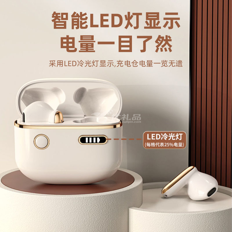 领臣 运动游戏音乐耳机定制通用于苹果iphone华为荣耀OPPO小米vivo手机智能电量数显款无线蓝牙耳机定制