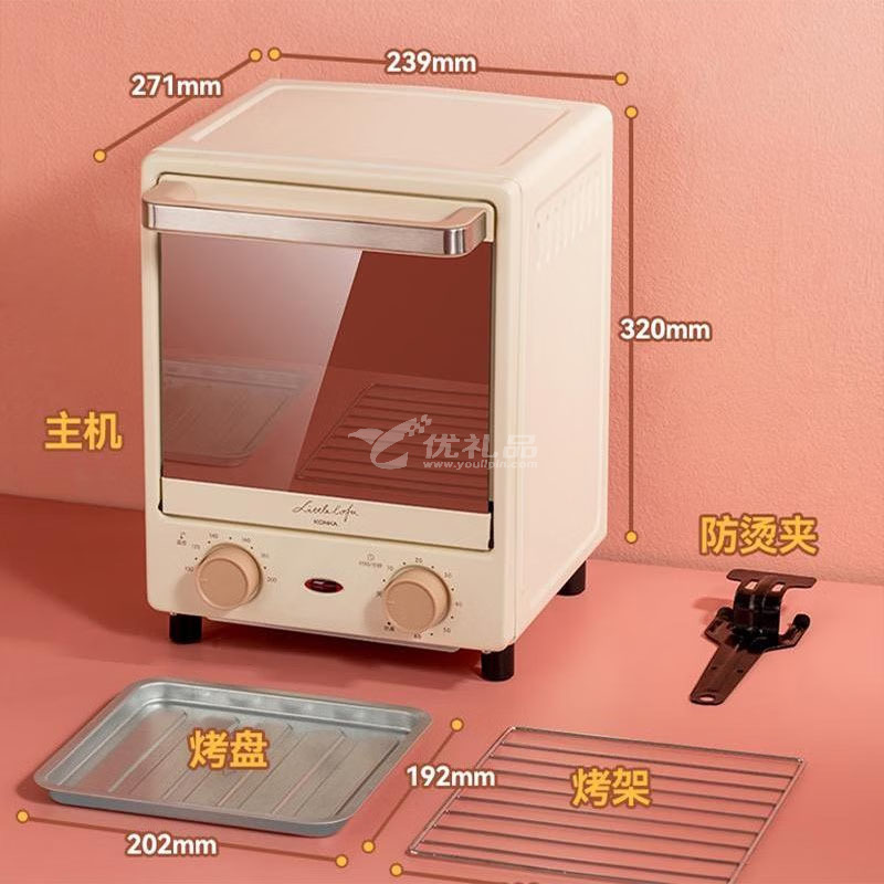 小画仙 家用多功能机械电烤箱12L立式家用迷你小型烘焙烤箱定制