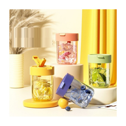 特美刻TOMIC迷你吸管杯 高颜值透明水杯 男女成人儿童便携随行杯定制