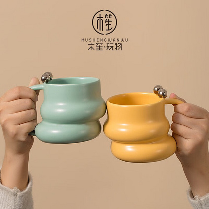 陶瓷马克杯水杯女生办公室咖啡杯情侣杯卷卷杯定制