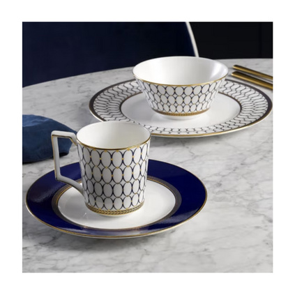 WEDGWOOD威基伍德 金粉年华午夜蓝 马克杯套装 骨瓷马克对杯水杯定制