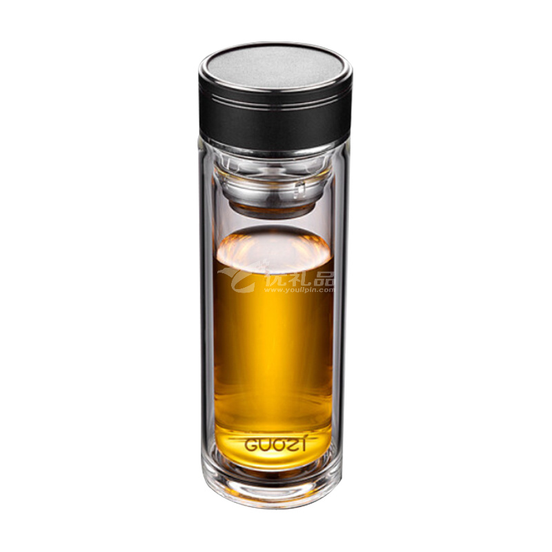 果兹 GZ-S59 星辰商务双层玻璃杯350ml小型办公杯便携茶水分离杯定制 果兹 GZ-S59 星辰商务双层玻璃杯350ml小型办公杯便携茶水分离杯定制