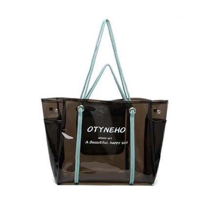 夏季果冻单肩包pvc防水沙滩包大容量托特包 潮流透明包定制