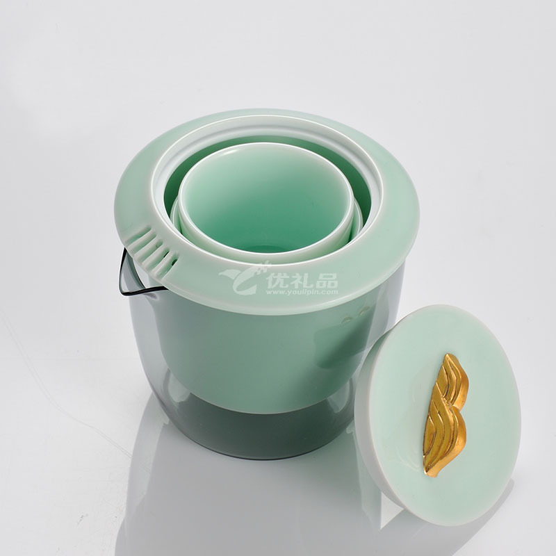 山水一盖碗一公道二杯茶礼套装定制