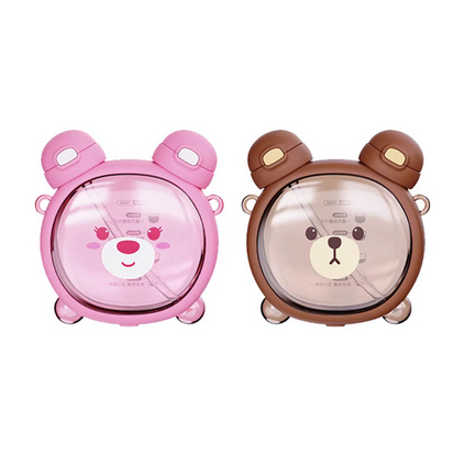 草莓生活小熊儿童水杯上学专用双饮吸管杯750ML儿童水壶定制