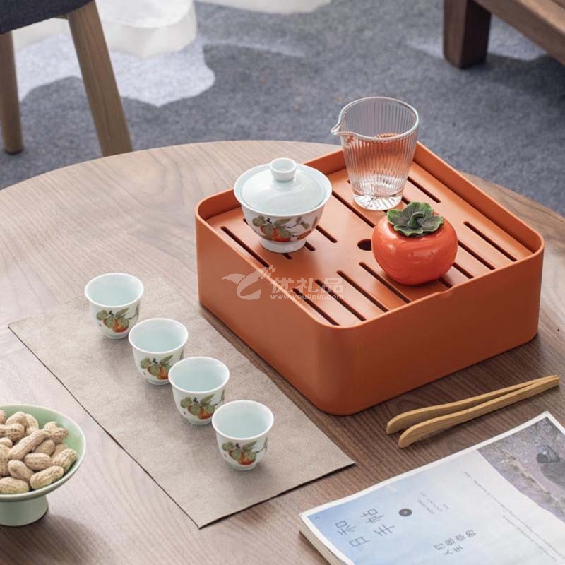 柿事如意春节送礼套组礼盒茶具陶瓷柿子茶叶罐旅行茶具套装 柿事如意春节送礼套组礼盒茶具陶瓷柿子茶叶罐旅行茶具套装