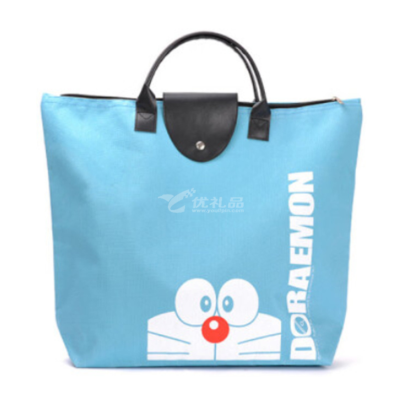 哆啦A梦卡通动漫大容量折叠手提包购物袋布袋环保袋子折叠手提包定制