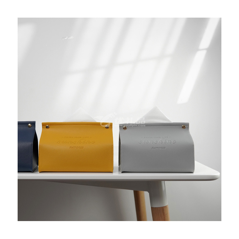 皮革纸巾盒车载抽纸盒家用客厅创意北欧ins抽纸盒定制