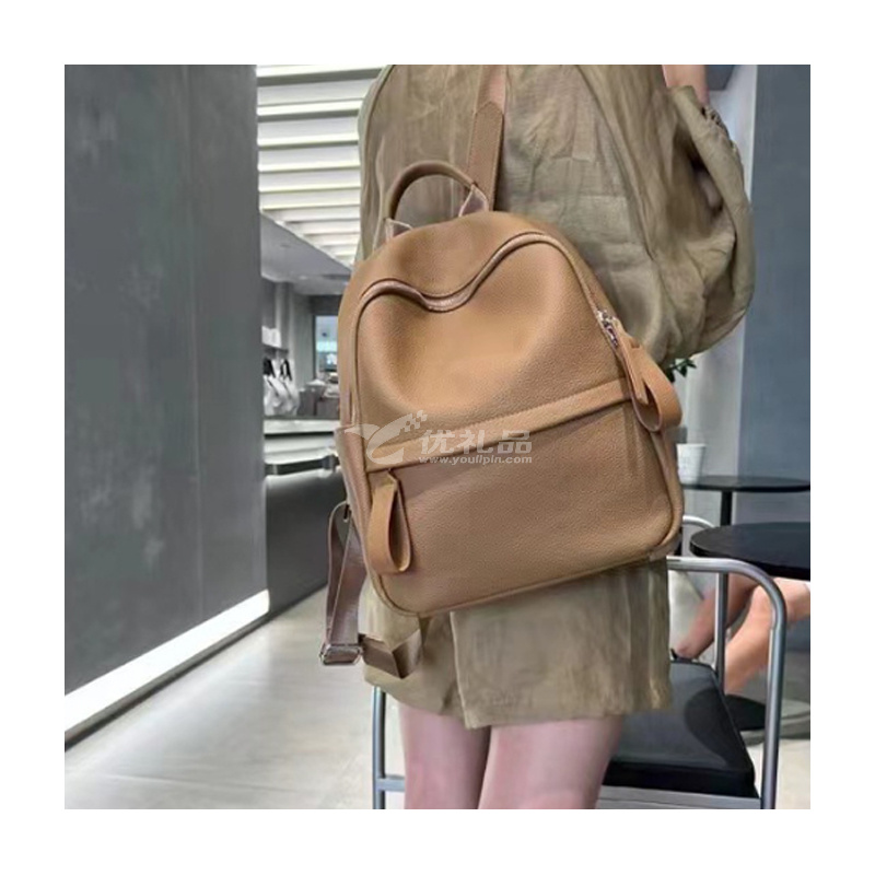 头层牛皮双肩包女士大容量旅行包时尚高级感百度真皮背包定制 头层牛皮双肩包女士大容量旅行包时尚高级感百度真皮背包定制