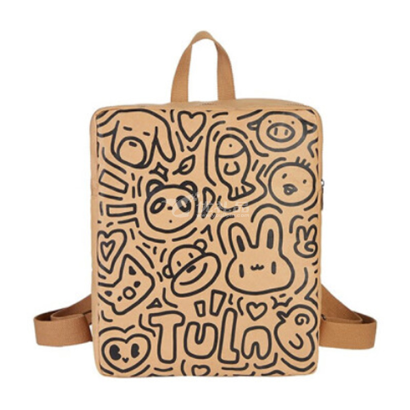 拓蓝（TULN）梵音牛皮纸背包 TD1CA02036（512）动物乐园双肩包定制
