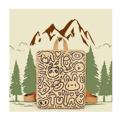 拓蓝（TULN）梵音牛皮纸背包 TD1CA02036（512）动物乐园双肩包定制