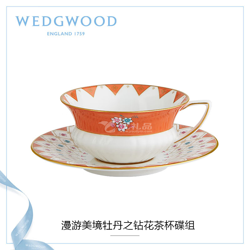 WEDGWOOD威基伍德漫游美境杯碟骨瓷欧式咖啡茶杯碟礼盒套定制