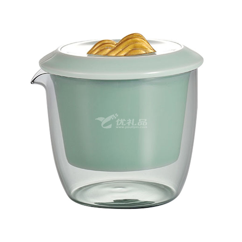 山水一盖碗一公道二杯茶礼套装定制