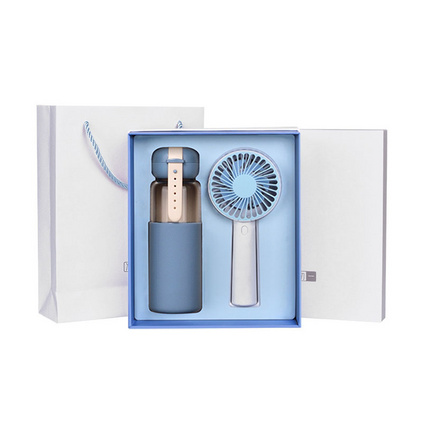 夏季旅游手持风扇手机支架水杯毕业纪念品印LOGO风扇水杯套装礼品套装