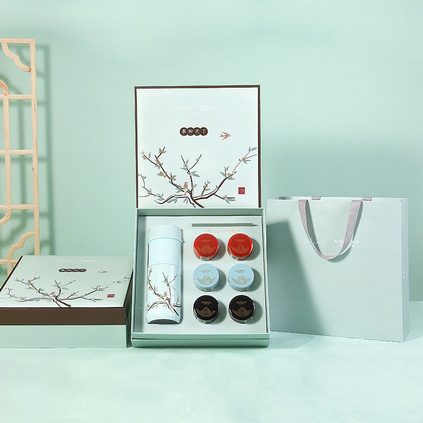 天福茗茶联名款“茶和天下”茶礼套装陶瓷保温杯茶叶礼盒套装定制