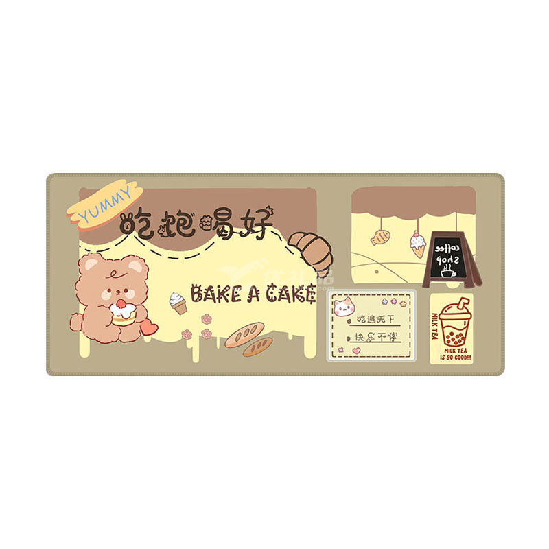 办公电脑可爱鼠标垫桌垫大号加厚锁边天然橡胶鼠标桌垫支持画面定制