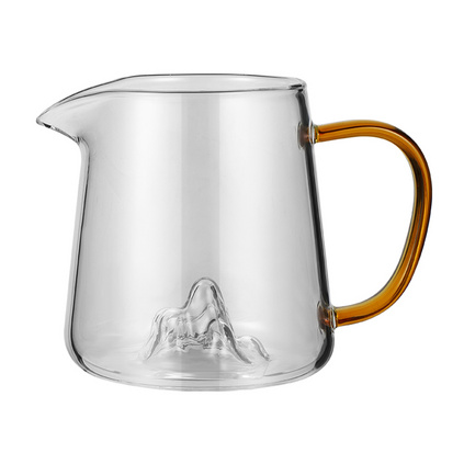 玻璃公道杯450ml加茶漏分茶器创意观山茶海分茶倒茶器家用茶具配件 观山公道杯定制