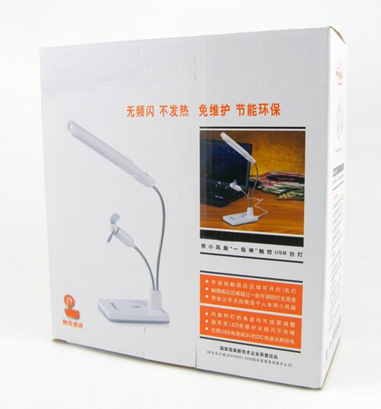 Desk LED Lamp Touch USB Lamp with Small Fan