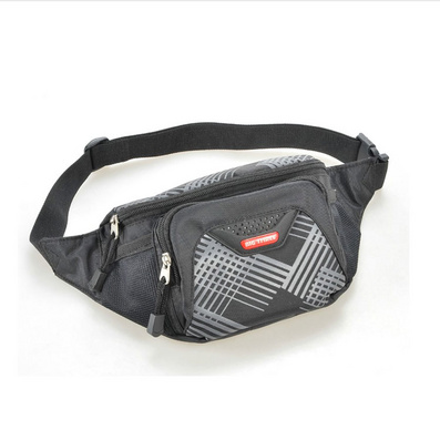 Trendy Brander Black Gray Waist Bag Custom