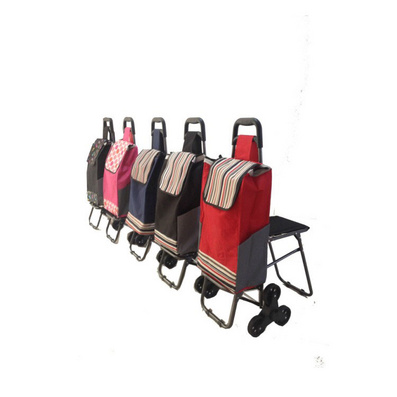 Portable Folding Wheel Shopping Bag with Chair