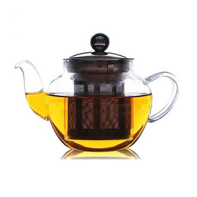 Heat Resistance Blowing Glass Teapot with Filter Liner