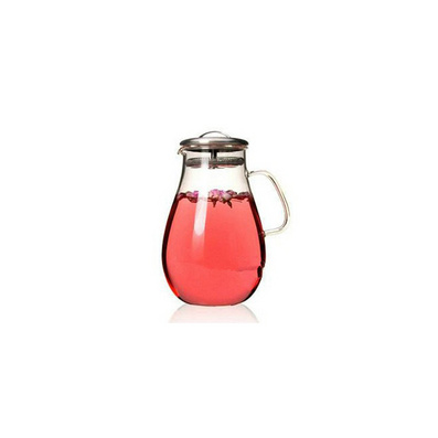Hard Glass Flower Tea Pot Juicy Jar Water Jar