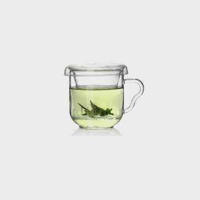 Hard Glass Heat Resistant Tea Cup with Filter Liner