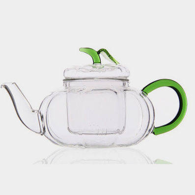 Pumpkin Shape Tea Set Glass Teapot with Handle